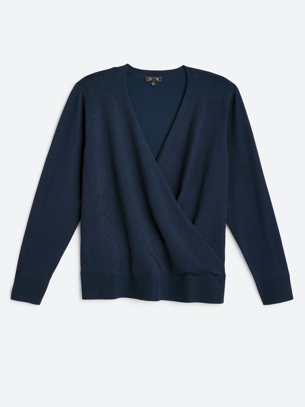 Lety & Me Navy Surplice Wrap Sweater